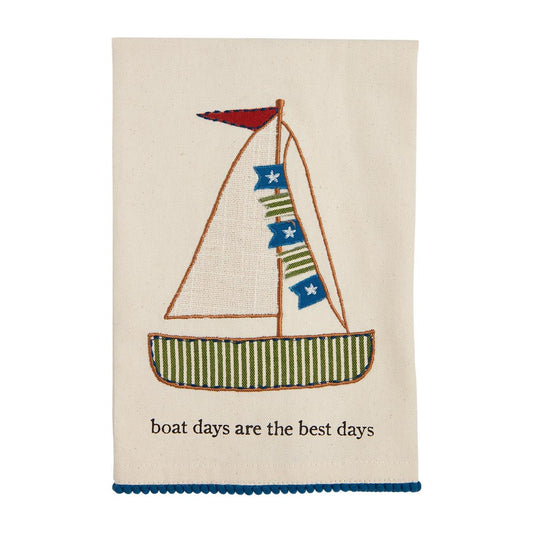 Boat Days Lake Applique Towels