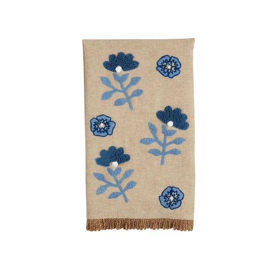 Flower Print Embroidery Towel