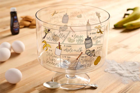 Banana Pudding Recipe Bowl Set