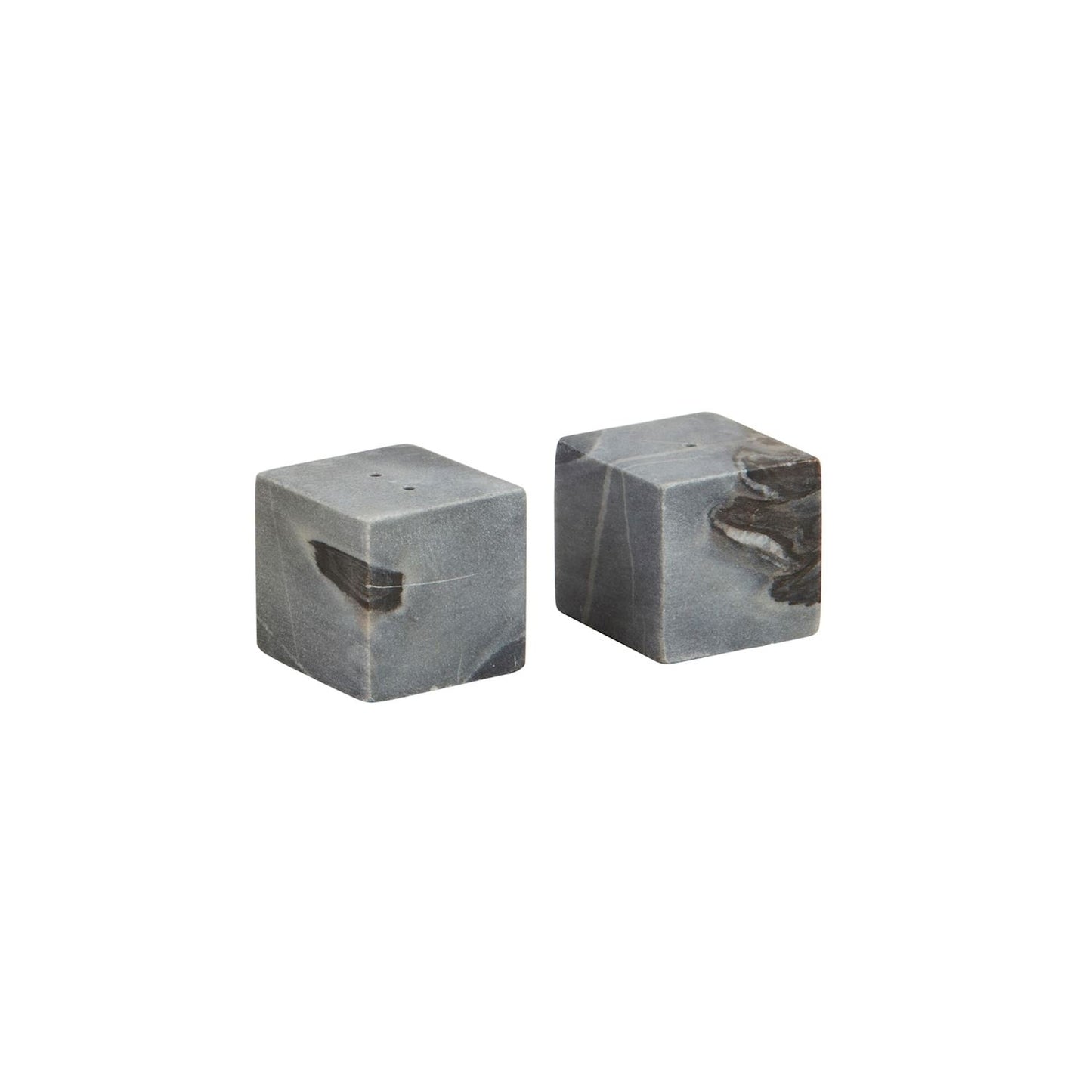 Grey Marble Cube Salt and Pepper