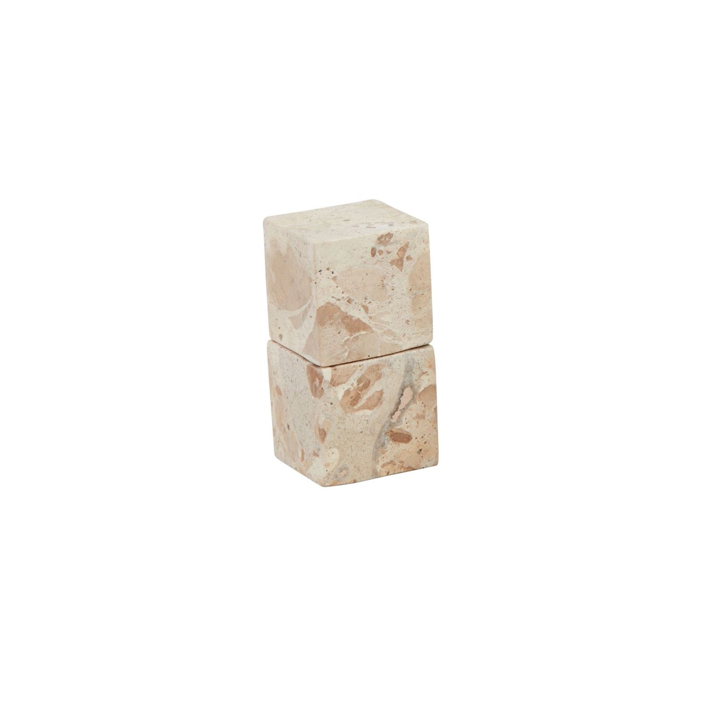 Taupe Marble Cube Salt Pepper