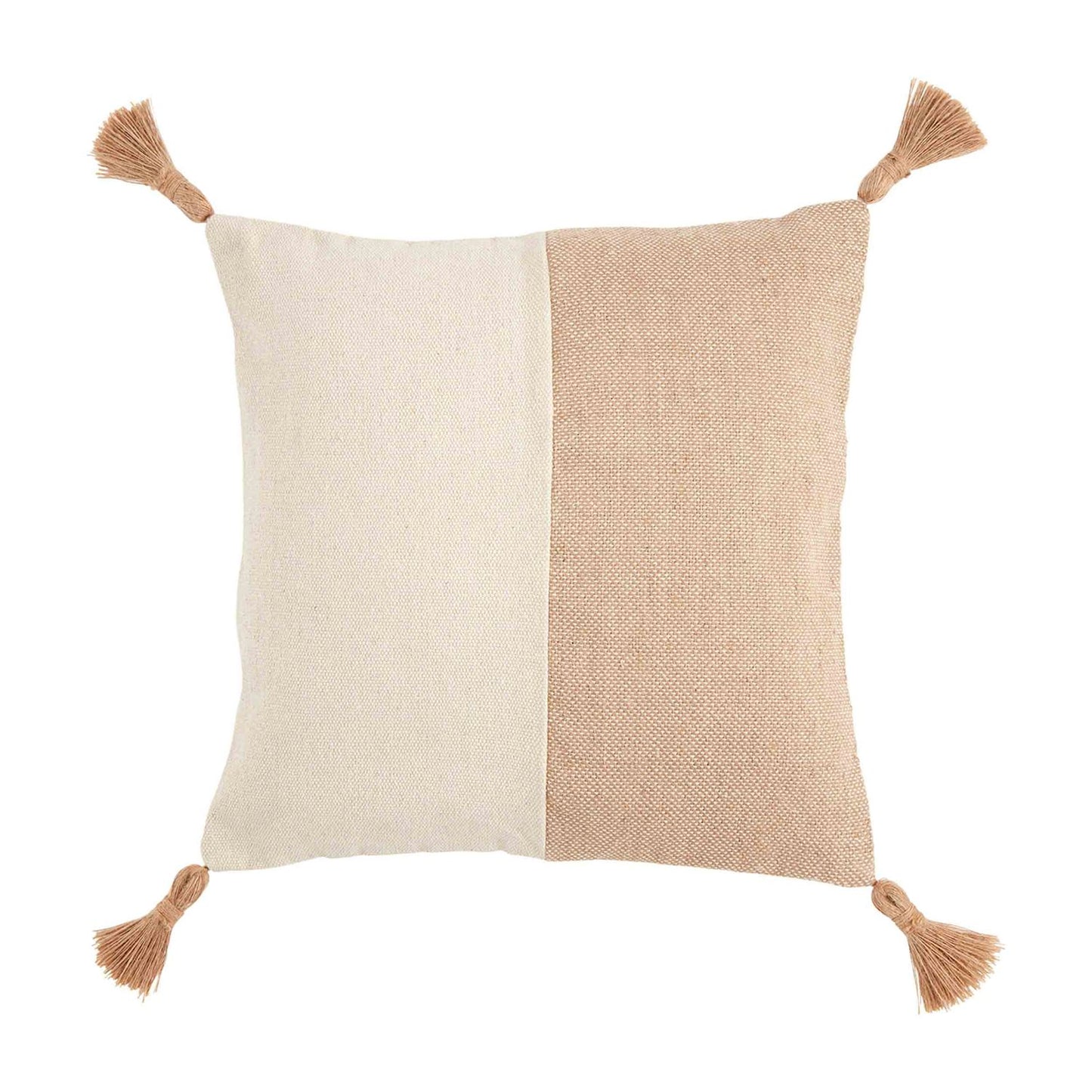 Square Jute Tassel Pillow