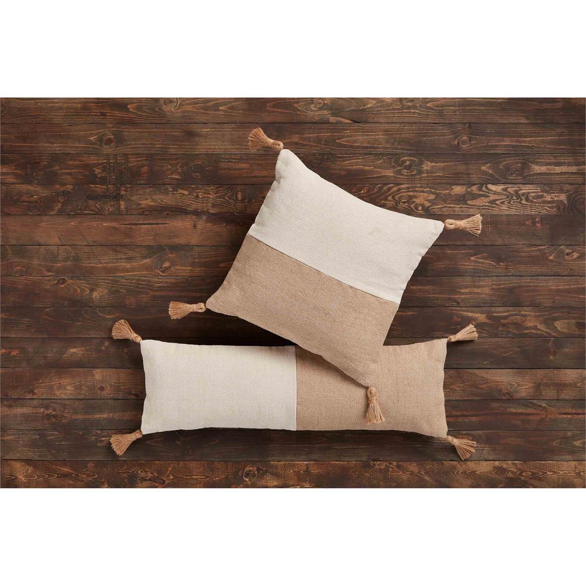 Lumbar Jute Long Tassel Pillow