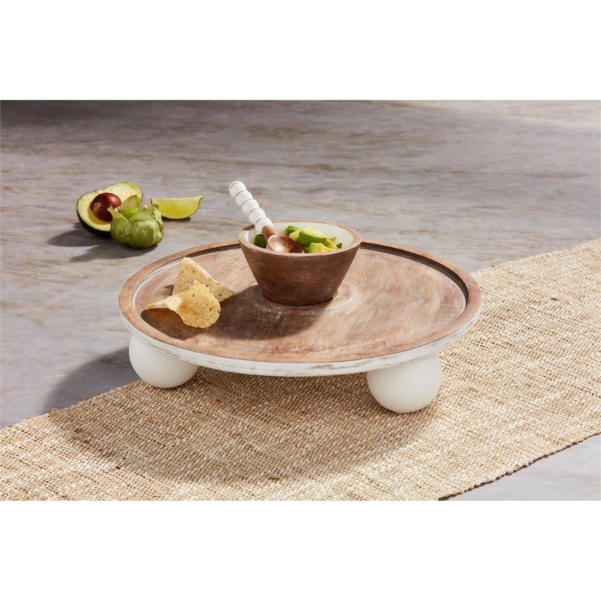 Bead Footed Chip & Dip Set